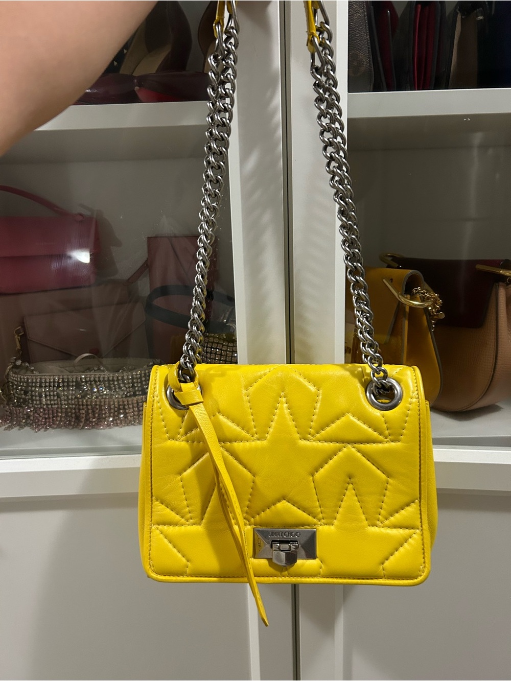Authentic Jimmy Choo Helia Matelasse Shoulder Bag